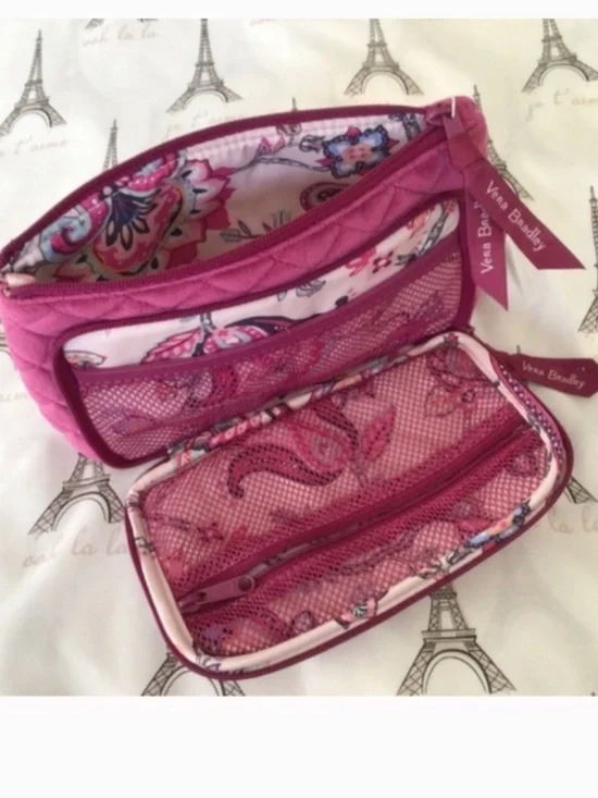 💐 Plush Vera Bradley Compact Organizer in Majestic Pink/Felicity Paisley Pink - Picture 3 of 7